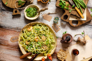 Shrimp & Pesto Fettuccine