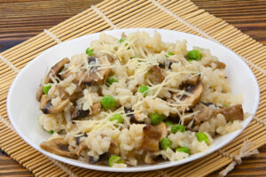 Herbed Mushroom Rice with Peas